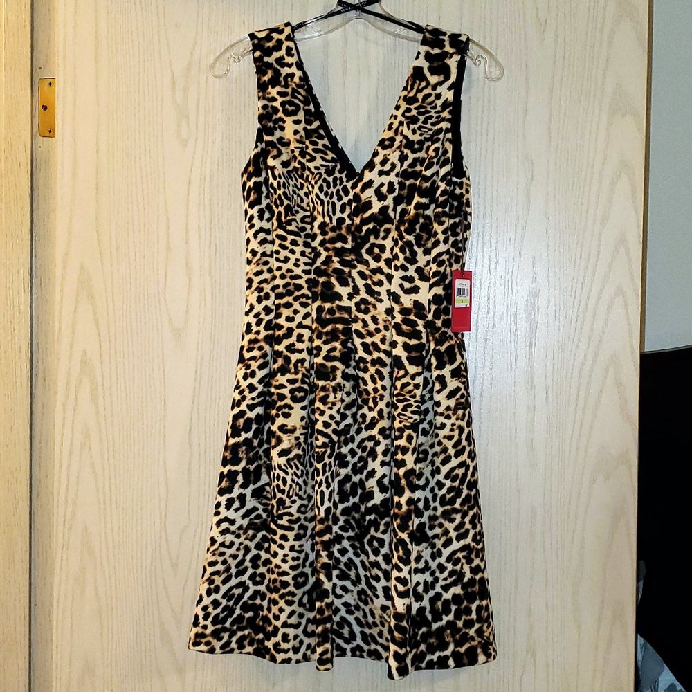 Vince Camuto Leopard Print Dress with Pockets Size 4